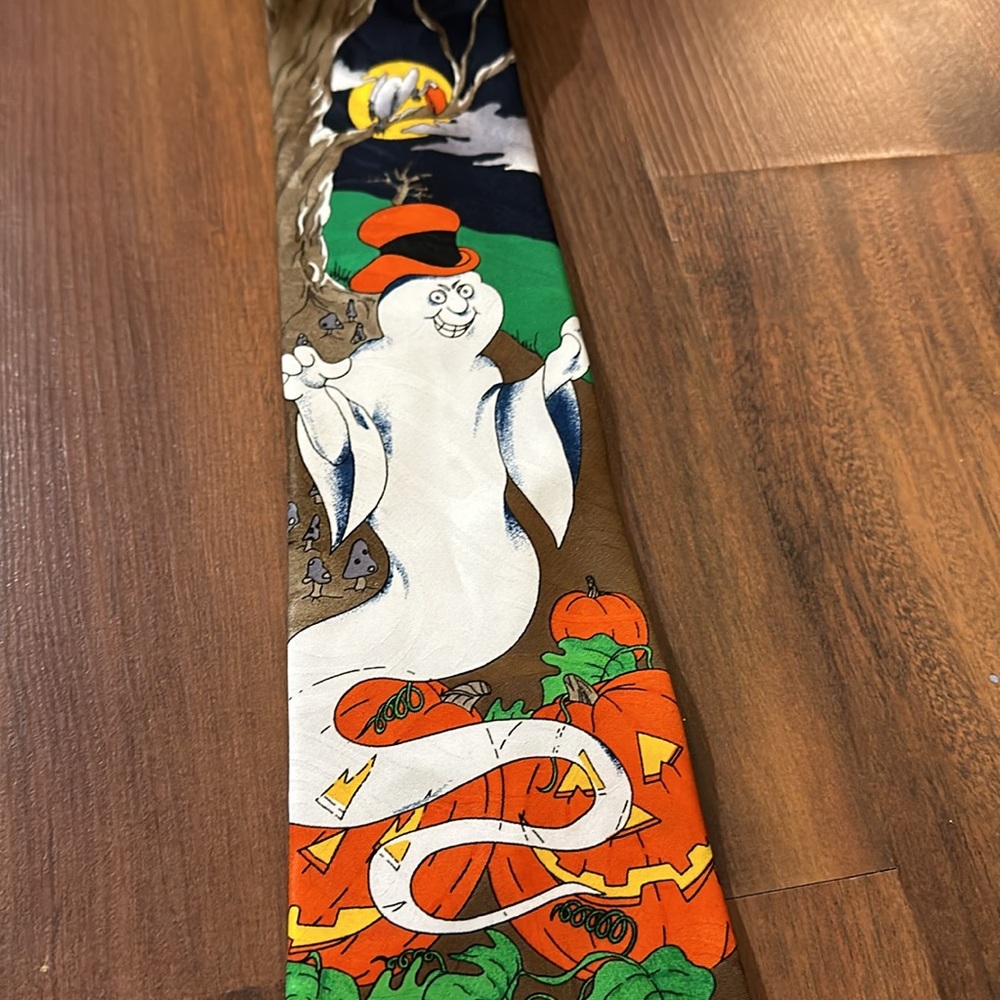 Novelties Hallmark Cards MMG Halloween Pumpkin Ghost Holiday Neck Tie, USA made